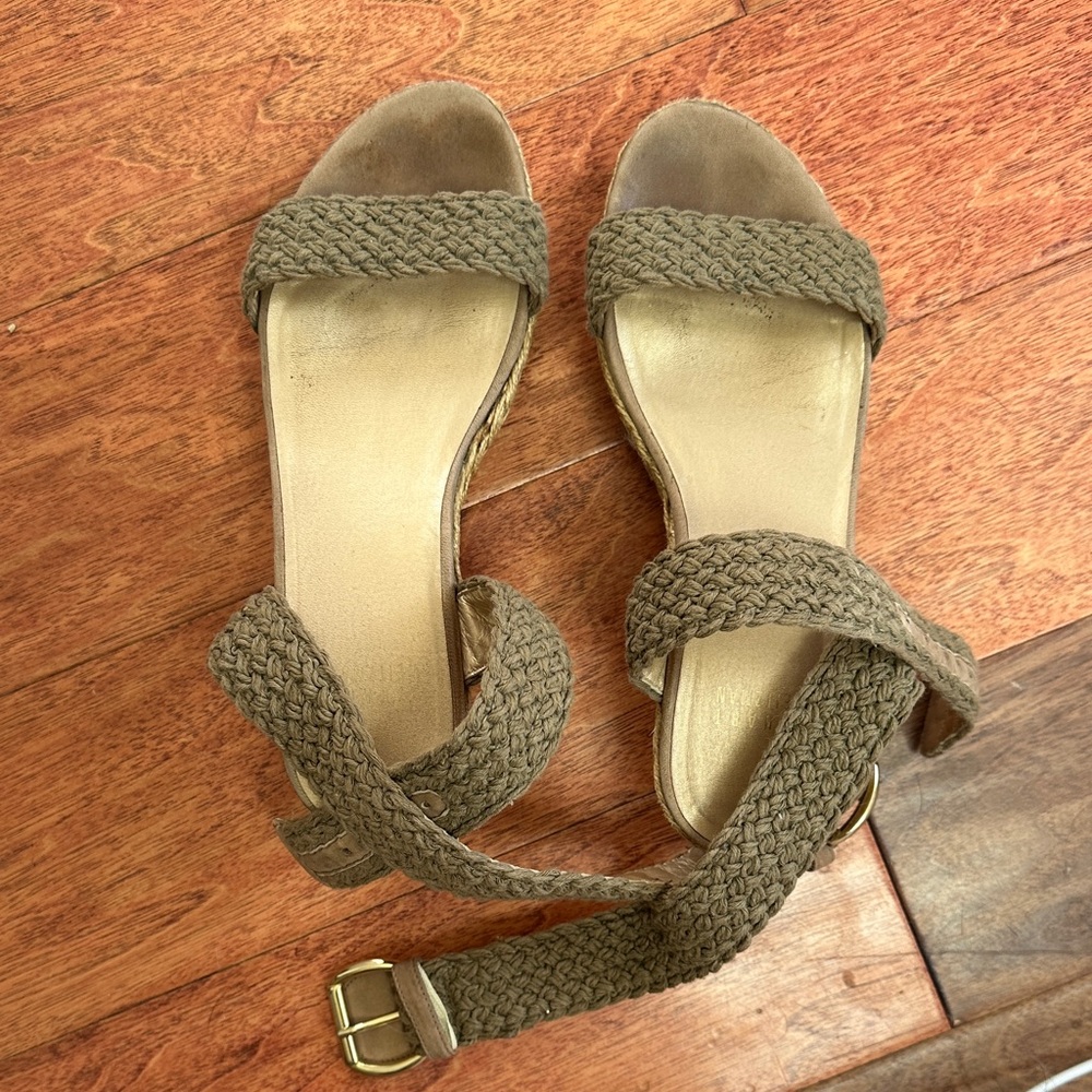 Stuart Weitzman Tan Braided Sandals
